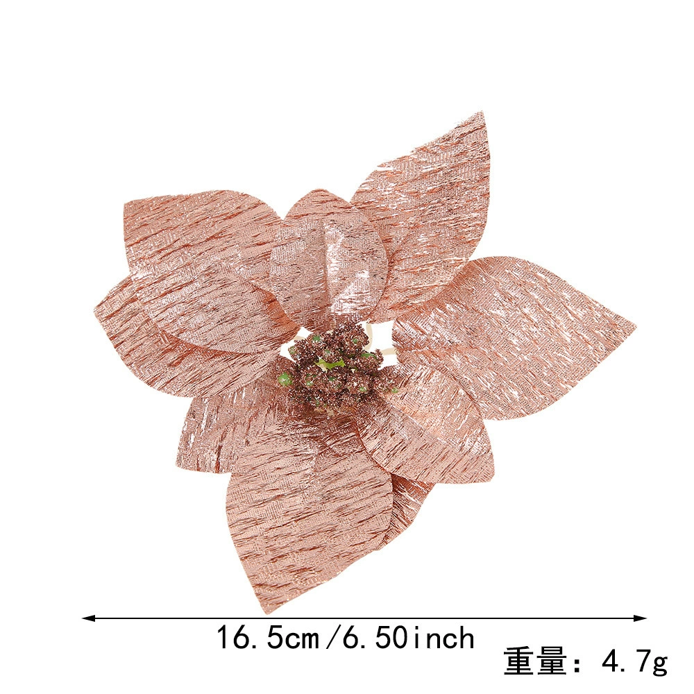 Artificial Poinsettia Christmas Tree Decoration with Metallic Glitter for Festival - Model: 1054578909058 - 图片 5