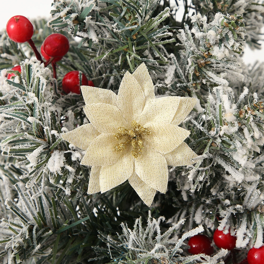 Christmas Tree Wreath Decor with 7CM Mesh Flowers - Model: 1056531088068 - 图片 4