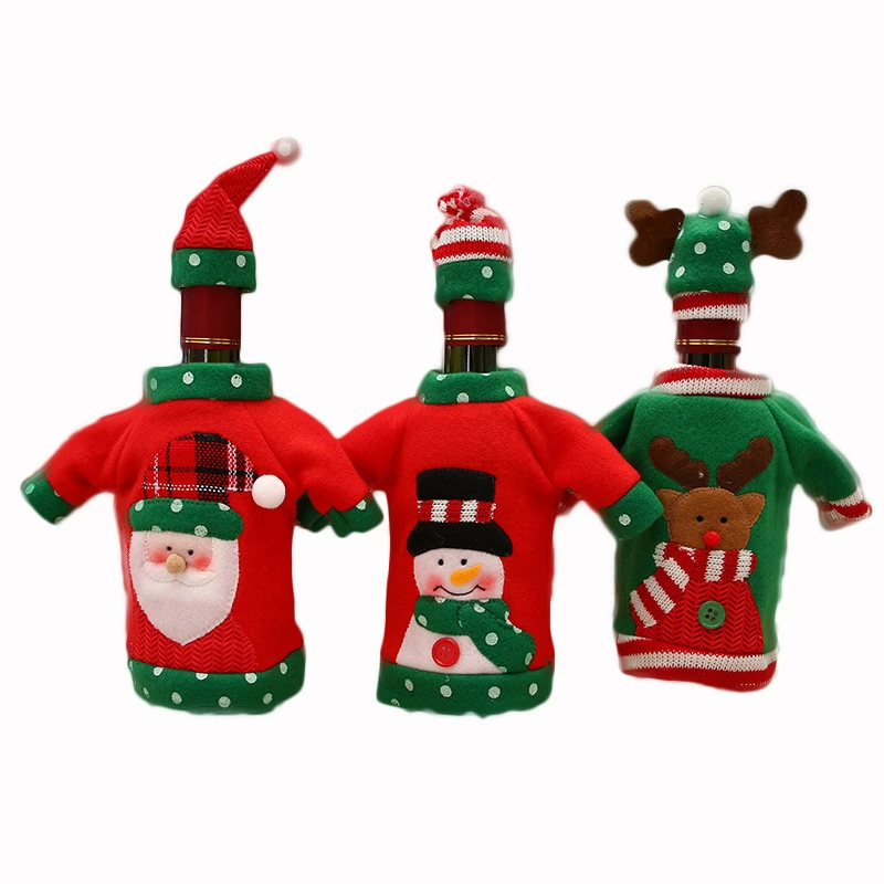 Christmas Tableware Set for Wine Bottle Decoration with Santa Claus - Model: 723686887800 - 图片 5