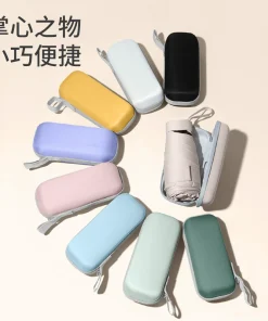 Compact Travel Umbrella for Rain and Sun with Card Holder - Model: 706447381724