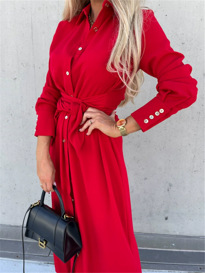 Elegant Casual Long Skirt Cardigan for Commute, Extra Large Swing, Mid Waist - Model: 682230631803 - 图片 9
