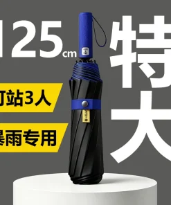 Fully Automatic Umbrella for Rain and Sun with Black Coating - Model: 1057749048939
