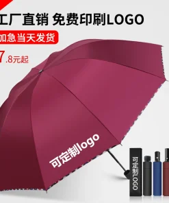 Fully Automatic Umbrella for Rain and Sun with Custom Logo for Business Gifts - Model: 668123075626