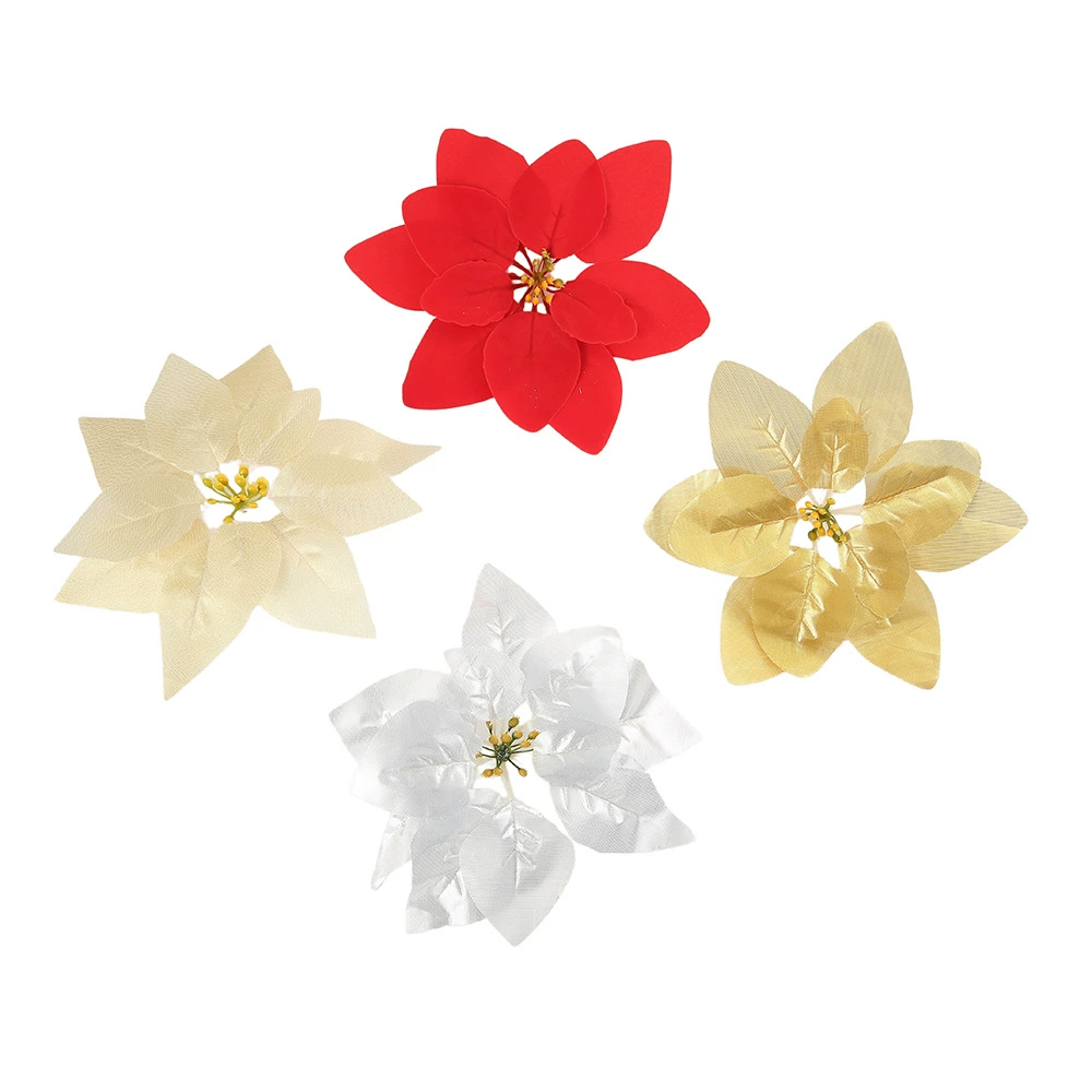 Christmas Tree Decoration Poinsettia Cloth Flower for Holiday - Model: 1056527764036