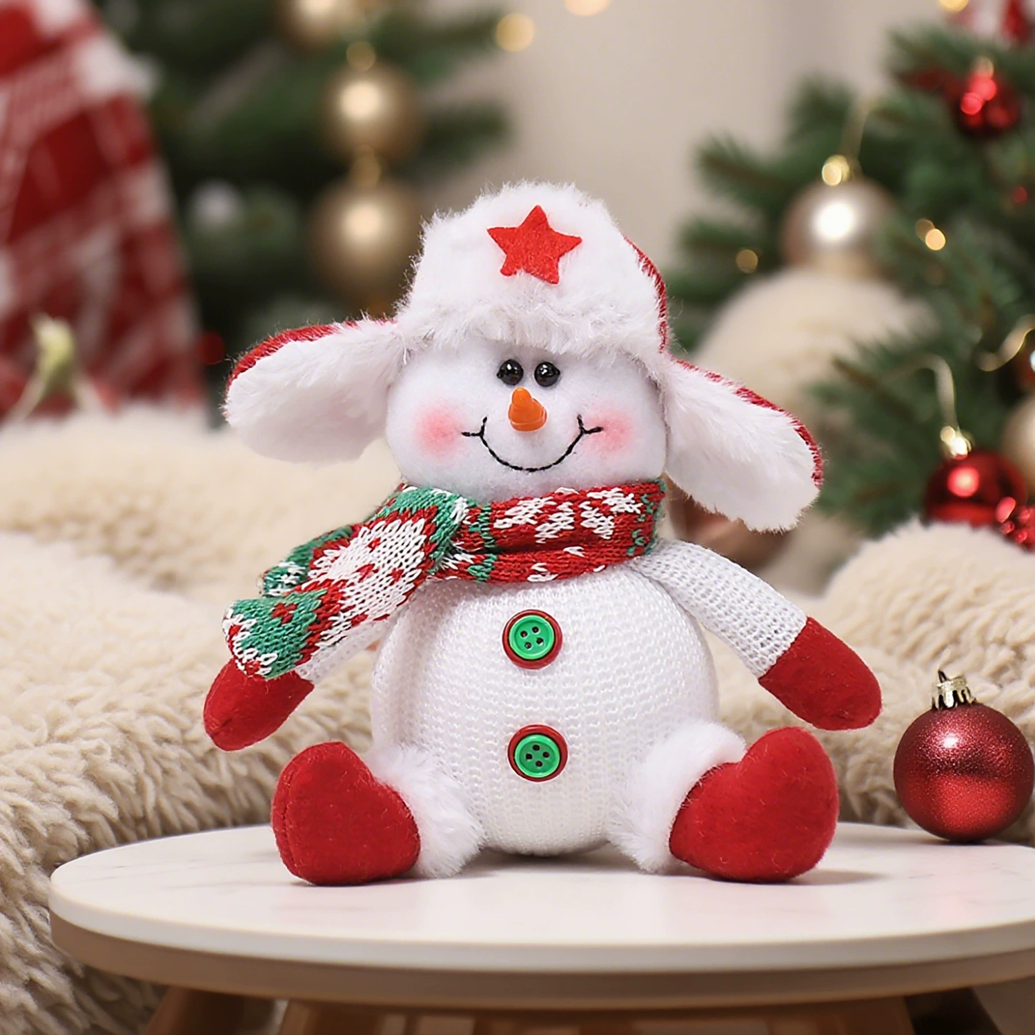 Christmas Tree Decorations with Cloth Old Man Snowman Reindeer Dolls - Model: 728514615974 - 图片 7