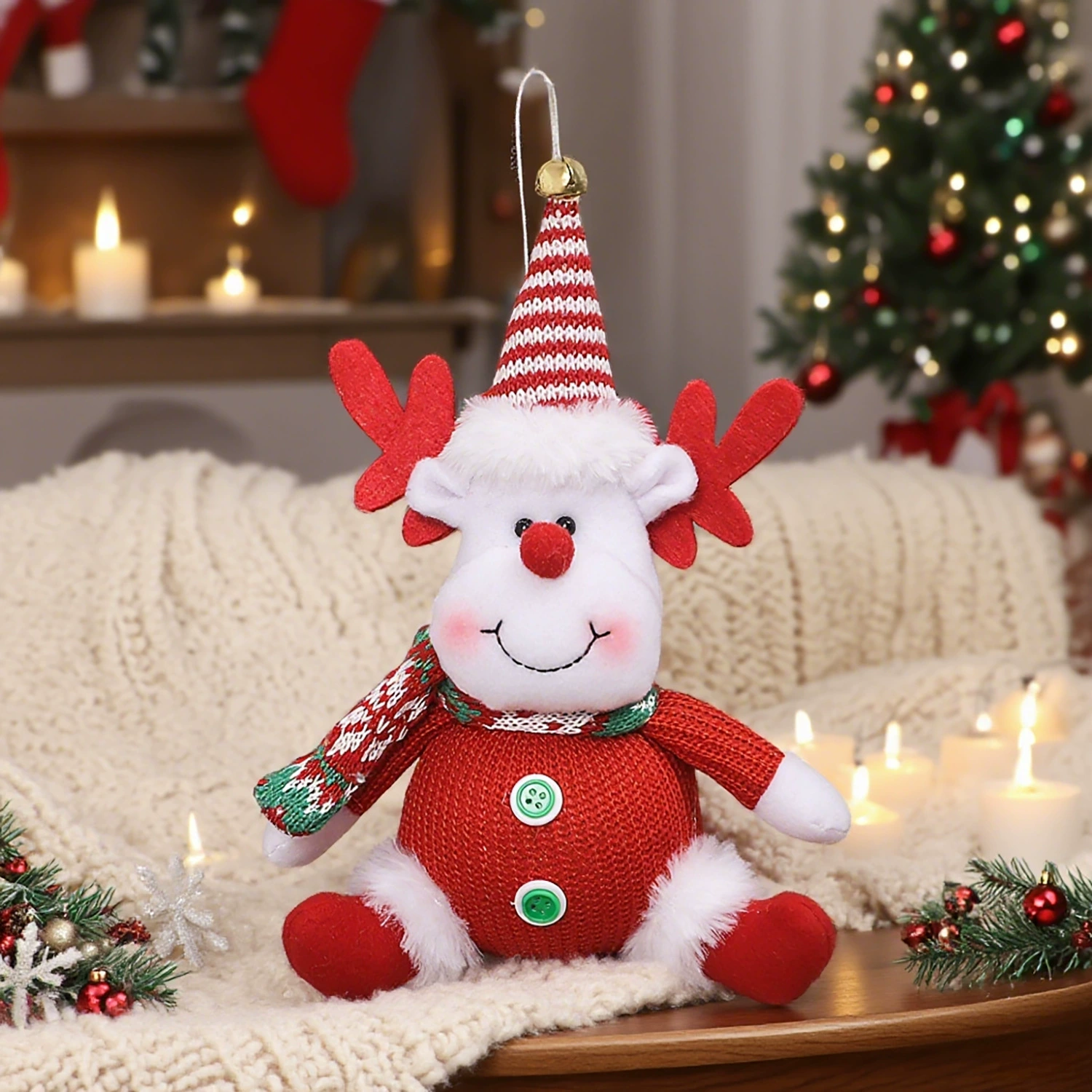 Christmas Tree Decorations with Cloth Old Man Snowman Reindeer Dolls - Model: 728514615974 - 图片 8