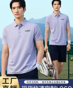Breathable Cotton Polo Shirt with Logo for Corporate Uniforms - Model: 1052406550389