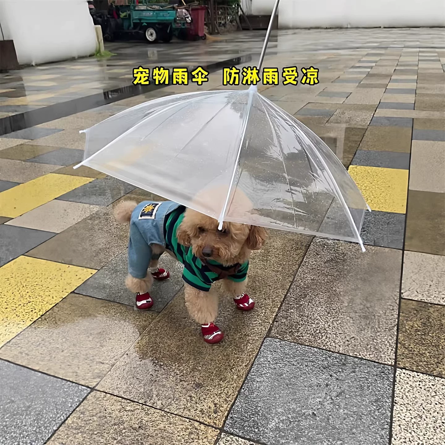 Dog Walking Umbrella for Rainy Days with Adjustable Leash - Model: 1044467944458 - 图片 2