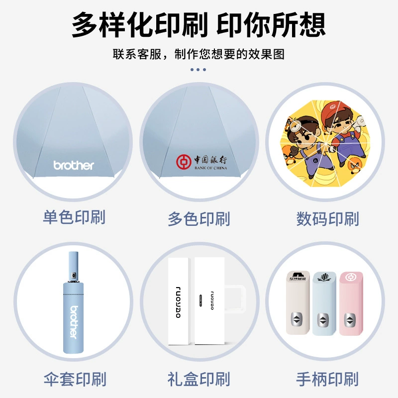Semi-Automatic Umbrella for Rain and Sun with Custom Logo - Model: 735459368040 - 图片 3