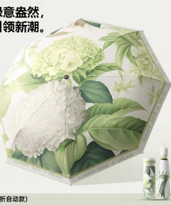 Compact Rain Umbrella with Black Gel Coating for UV Protection and Digital Prints - Model: 786898085538