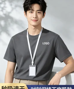 Alternative view of Custom Logo Work T-Shirt for Team Building with Sorona Stretch Cotton - Model: 1048067525610