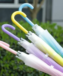 Alternative view of Gradient Transparent Umbrella for Rainy Days with Printed Logo and Manual Open - Model: 728046785934