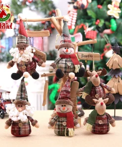 Cartoon Plaid Cloth Christmas Tree Hanging Ornament for Holiday Gift Giving - Model: 575344155231