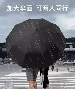 Alternative view of Windproof Umbrella for Rain and Sun with Wood Handle - Model: 1009484962537