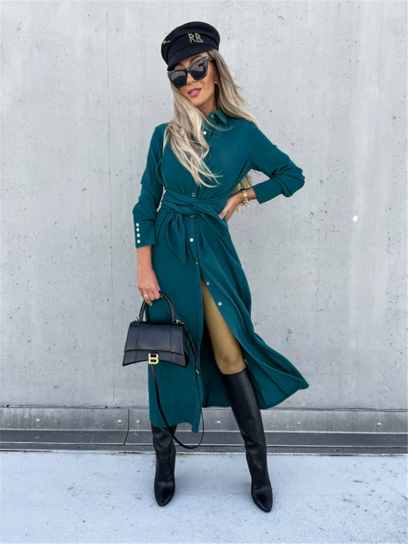 Elegant Casual Long Skirt Cardigan for Commute, Extra Large Swing, Mid Waist - Model: 682230631803 - 图片 7