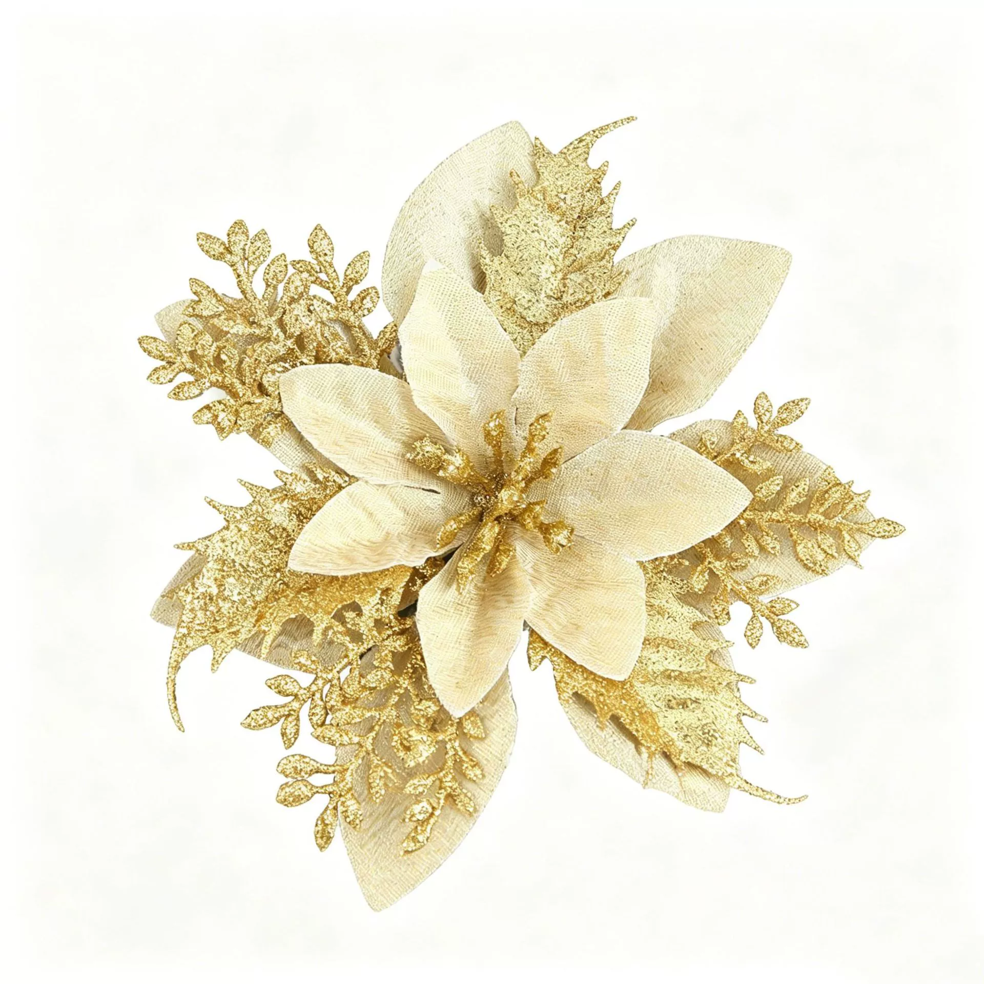 Christmas Scene Decoration Gold Powder Plastic Flower for Home Holiday - Model: 1055483680572 - 图片 5