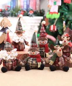 Alternative view of Cartoon Plaid Cloth Christmas Tree Hanging Ornament for Holiday Gift Giving - Model: 575344155231