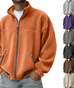 Men's Casual Winter Jacket with Fleece Lining for Cold Weather - Model: 990092811929