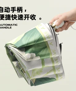 Alternative view of Compact Rain Umbrella with Black Gel Coating for UV Protection and Digital Prints - Model: 786898085538