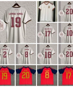 2627 Spain Two-Star Jersey for Football Fans with Yamal Cubarsi Printing - Model: 1008842061835