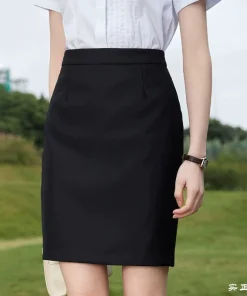 Formal Workwear Midi Skirt for Commuter with Anti-Exposure Slit - Model: 765564858233