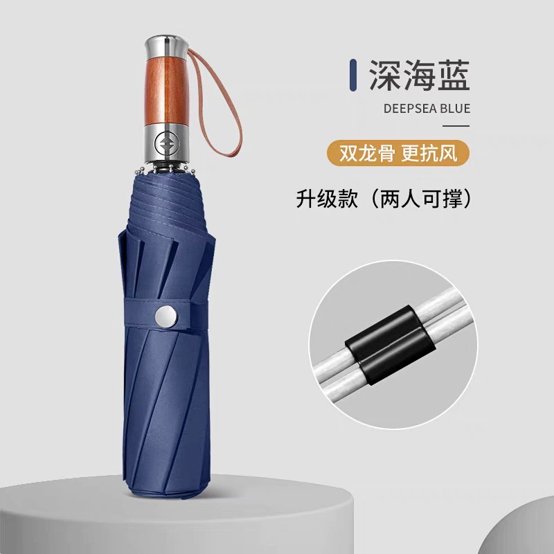 Windproof Umbrella for Rain and Sun with Wood Handle - Model: 1009484962537 - 图片 7