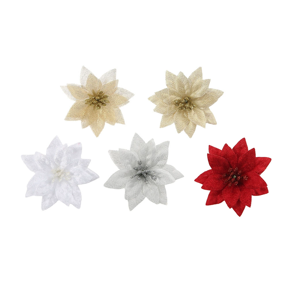 Christmas Tree Wreath Decor with 7CM Mesh Flowers - Model: 1056531088068
