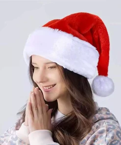 Christmas Party Hat with Plush Fabric for Adults and Kids - Model: 990721937133