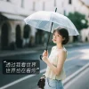 Clear Long Handle Umbrella for Rainy Commutes with Custom Logo - Model: 941943481259