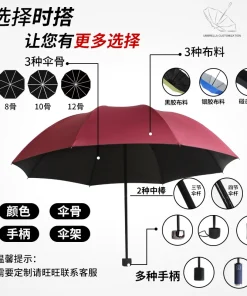 Alternative view of Custom Logo Umbrella for Sun and Rain with UV Protection - Model: 895773578136