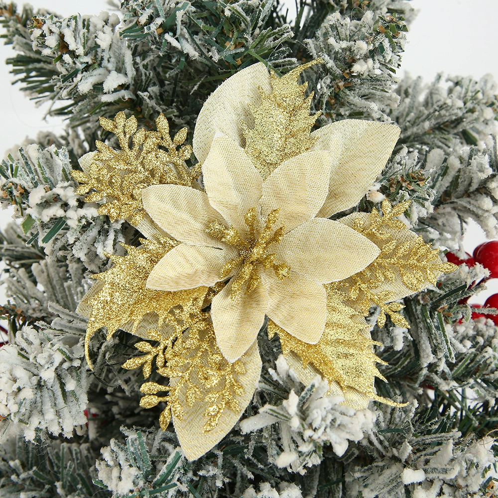 Christmas Scene Decoration Gold Powder Plastic Flower for Home Holiday - Model: 1055483680572 - 图片 6