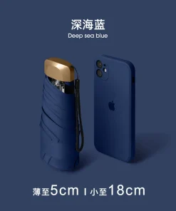 Compact Five-Fold Umbrella for Rain or Shine with UV Protection - Model: 677273951965