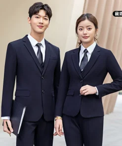 Alternative view of Men's Business Formal Suit Set for Wedding & Daily Wear with Wrinkle-Free Fabric - Model: 739920724753