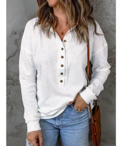 Alternative view of Women's Casual Knit Sweater with Turn-down Collar for Autumn Layering - Model: 737711654574