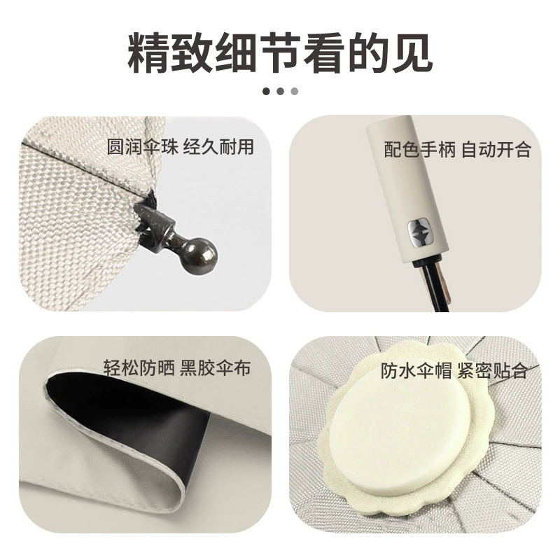 Compact Auto Open Umbrella for Rain and Sun with Black Coating - Model: 1059637292733 - 图片 4