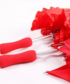 Alternative view of Wedding Red Umbrella for Bride with Heart Shape - Model: 1009488366510
