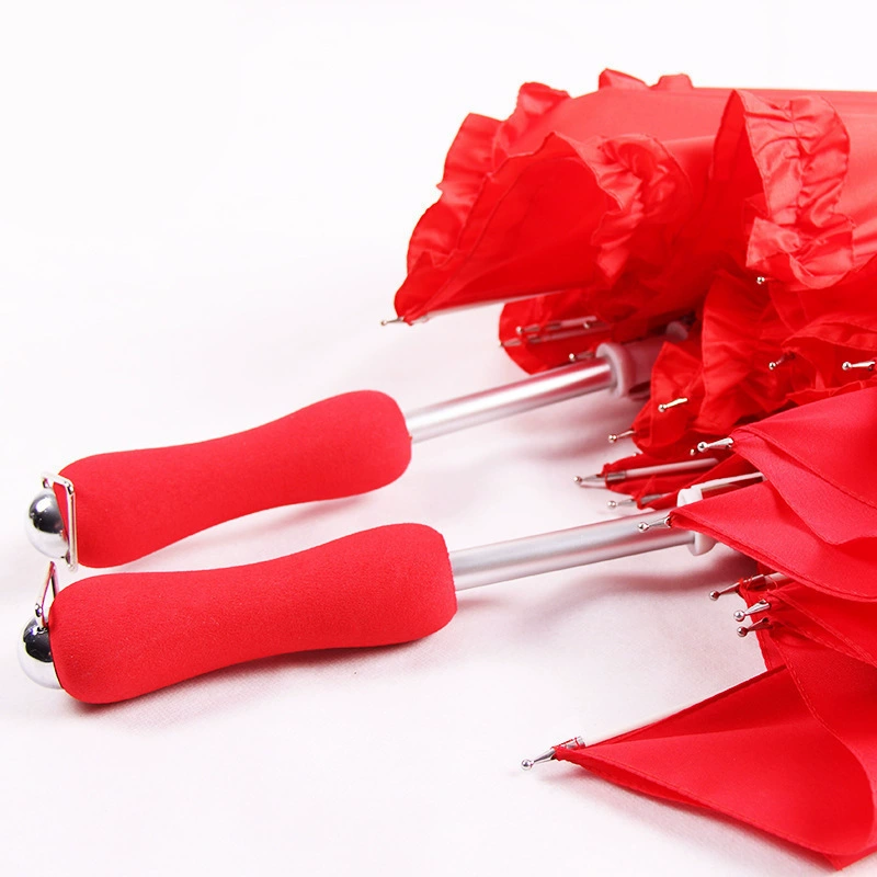 Wedding Red Umbrella for Bride with Heart Shape - Model: 1009488366510 - 图片 2