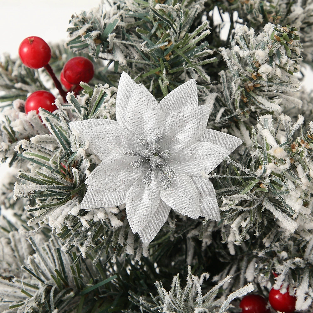 Christmas Tree Wreath Decor with 7CM Mesh Flowers - Model: 1056531088068 - 图片 8