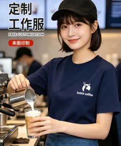 Custom Logo Work T-Shirt for Restaurant Staff Summer Uniform - Model: 1047969405510