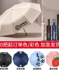 Custom Logo Umbrella for Sun and Rain with UV Protection - Model: 895773578136