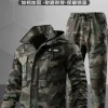 Men's Camouflage Work Clothes for Outdoor Mountaineering, Fleece-Lined - Model: 847502857033