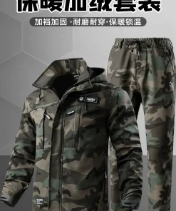 Men's Camouflage Work Clothes for Outdoor Mountaineering, Fleece-Lined - Model: 847502857033