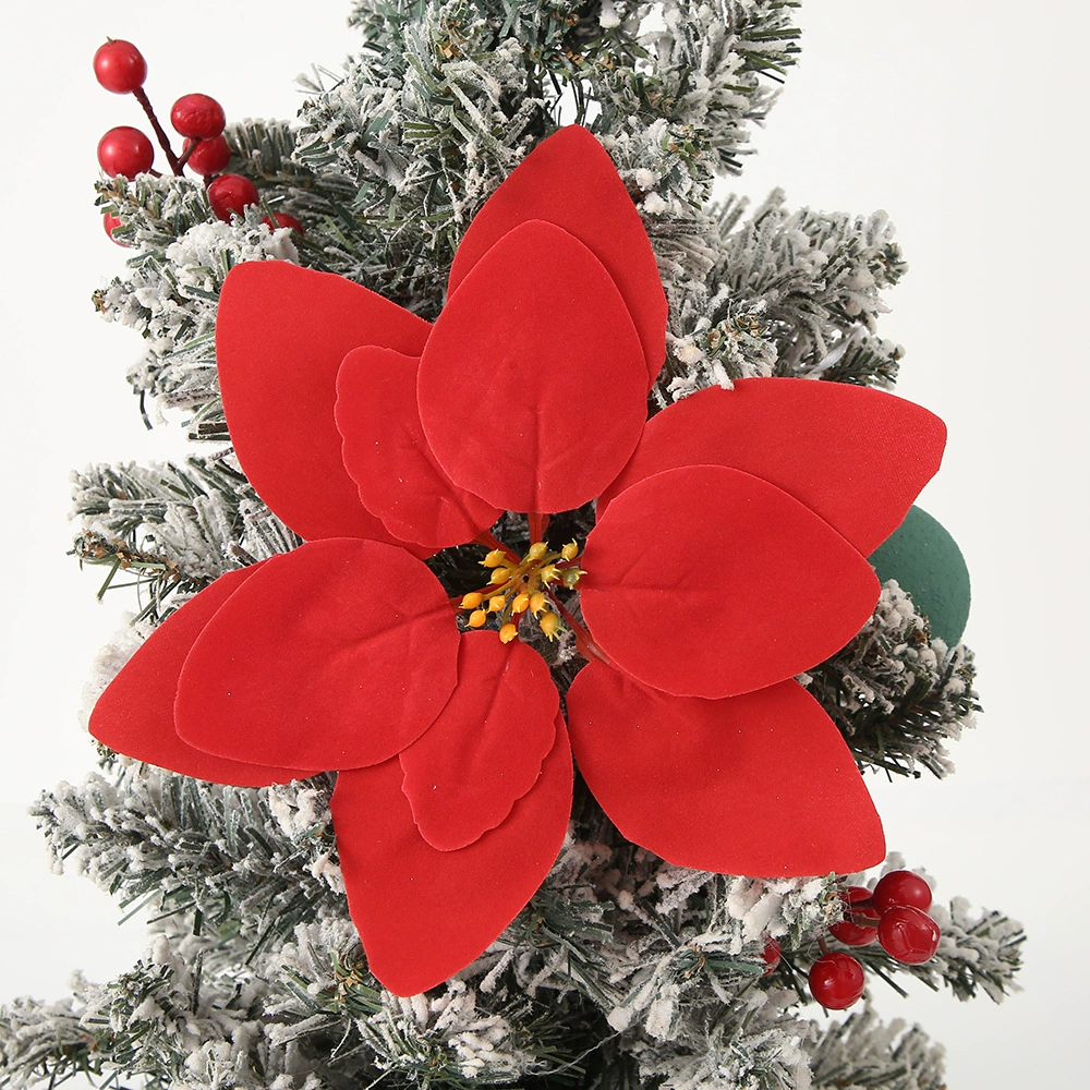 Christmas Tree Decoration Poinsettia Cloth Flower for Holiday - Model: 1056527764036 - 图片 4