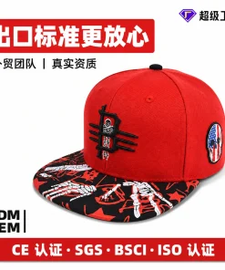 Custom Hip Hop Cap for Street Dance with 3D Embroidery Flat Brim - Model: 994103795439