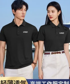 Alternative view of Custom Logo Polo Shirt for Workwear Summer Uniform with Turn-Down Collar - Model: 1033931870988