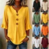 Casual Solid Color Pleated Shirt for Daily Wear - Model: 1046556639022