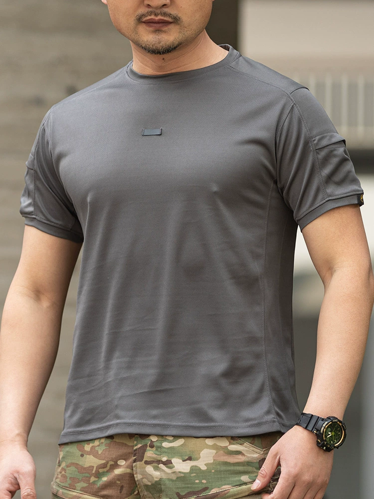 Quick-Dry Round Neck T-Shirt for Men's Summer Tactical Outdoor Training - Model: 713764271400 - 图片 2