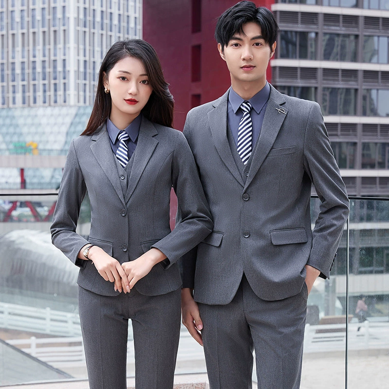 Men's Formal Suit Set for Work Bank Insurance Car Dealership Uniform - Model: 712684080484 - 图片 2