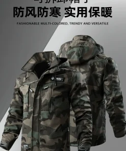Alternative view of Men's Camouflage Work Clothes for Outdoor Mountaineering, Fleece-Lined - Model: 847502857033