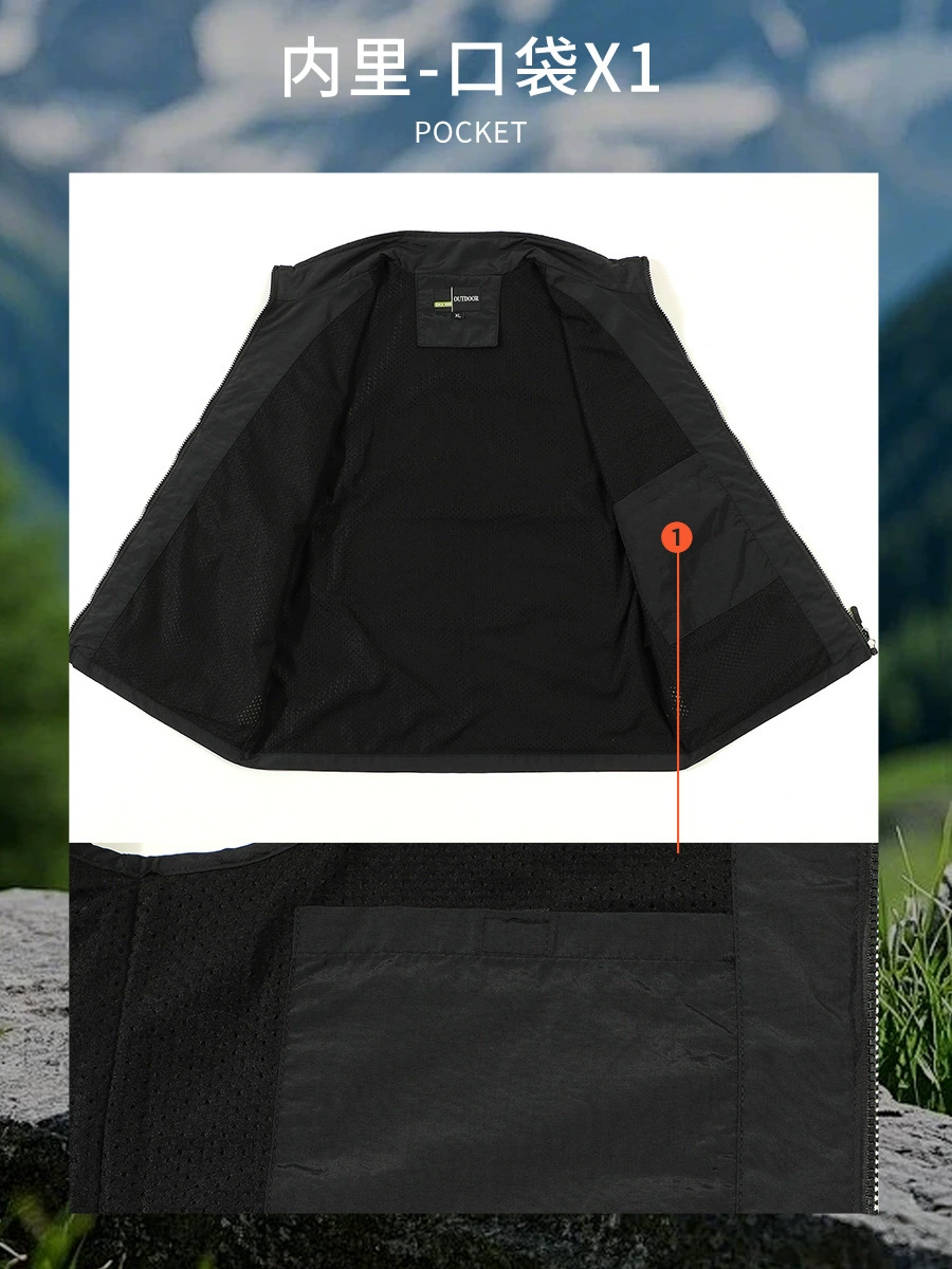 Printed Logo Work Vest for Fishing Photography Journalist - Model: 1019660122411 - 图片 3
